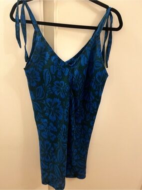Mikoh Blue and Black Floral Slip Dress - Mikoh Size 2 (US Small)